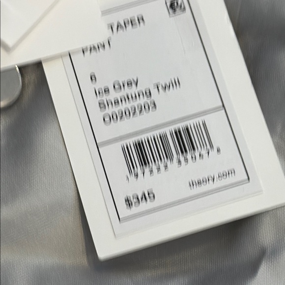 Theory 6 Ice Grey 100% Silk Trousers Shantung Twill Slim Taper Pant - Picture 5 of 16